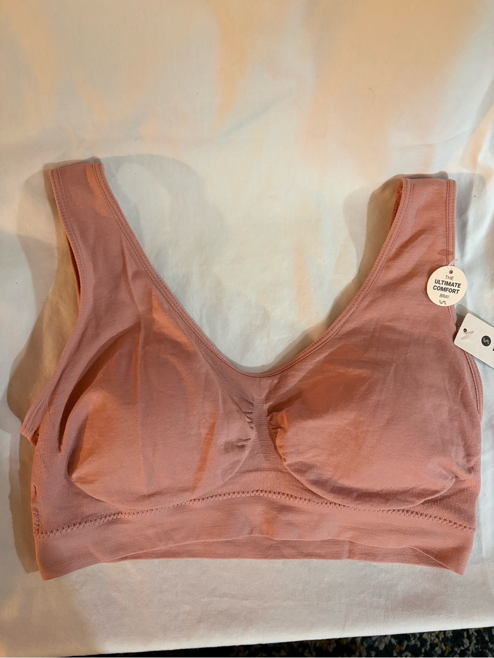 Comfort Cotton-Blend Wireless Bra - Dusty Rose